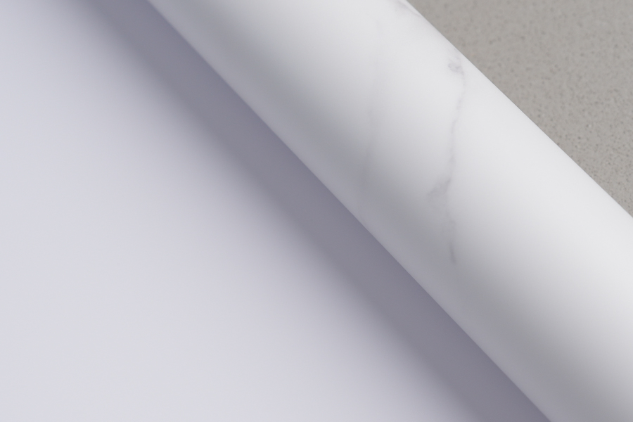 Jazz White Marble PVC Printing koristekalvo